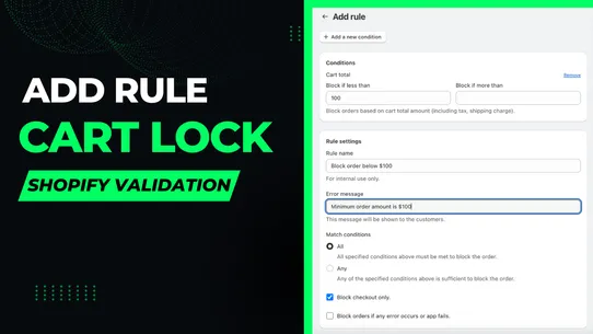 Cart Lock:Block Checkout Rules screenshot