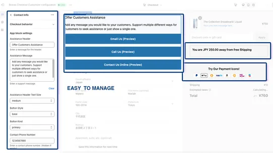 Bravas Checkout Customizer screenshot