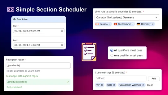 Simple Section Rules Scheduler screenshot