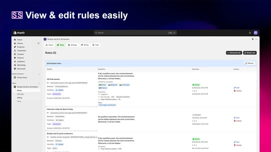 Simple Section Rules Scheduler screenshot