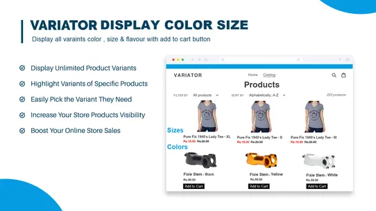 Variator: See Product Variants screenshot