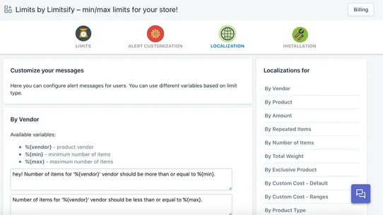 Min&amp;Max Limits by Limitsify screenshot