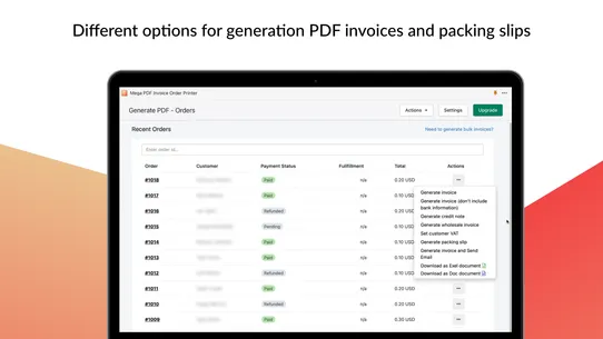 Mega PDF Invoice Order Printer screenshot