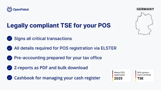 OpenFiskal TSE &amp; RKSV for POS screenshot