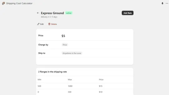 Shipping Calculator ‑ Numerate screenshot