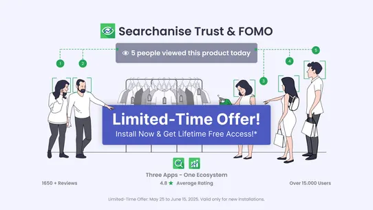 Searchanise Trust &amp; FOMO screenshot