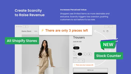 Searchanise Trust &amp; FOMO screenshot