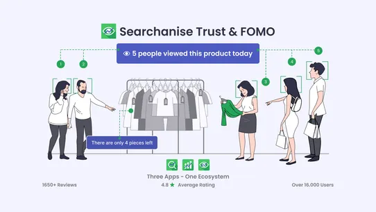 Searchanise Trust &amp; FOMO screenshot
