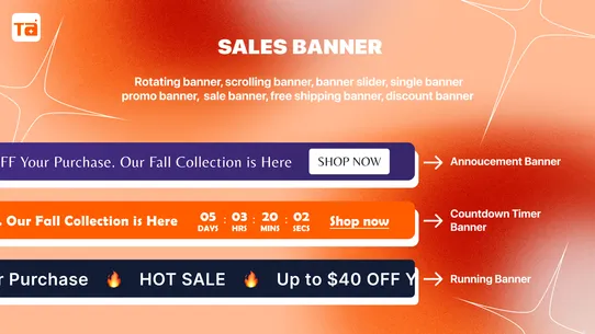 TA Banner Slider, Sales Pop up screenshot
