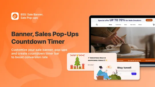 B: Banner Slider, Sales Pop Up screenshot