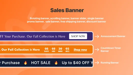 B: Banner Slider, Sales Pop Up screenshot