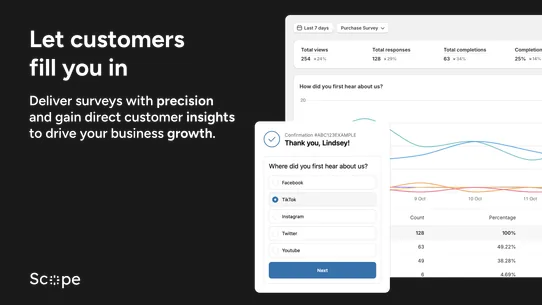 Scope Post Purchase Survey screenshot