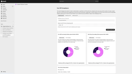 Codept Fulfilment Tracker screenshot