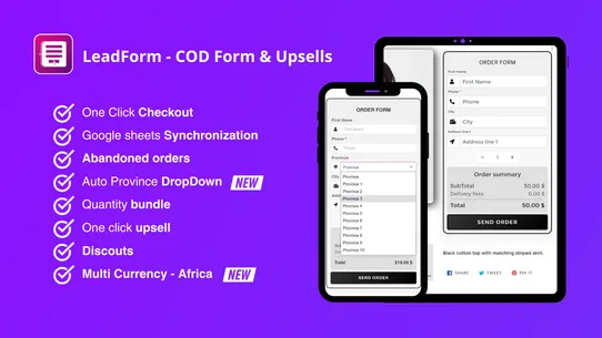 LeadForm Order Form &amp; Upsells screenshot