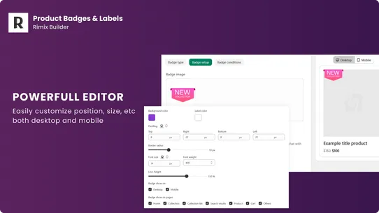 Rimix Product Badges &amp; Labels screenshot