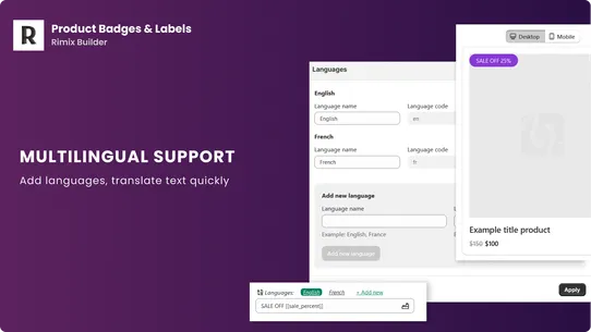 Rimix Product Badges &amp; Labels screenshot