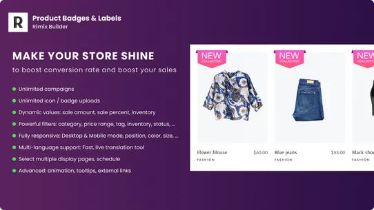 Rimix Product Badges &amp; Labels screenshot