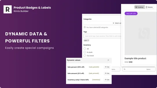 Rimix Product Badges &amp; Labels screenshot
