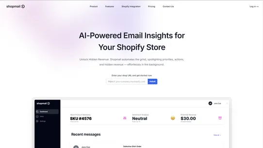 Shopmail AI Customer Support screenshot