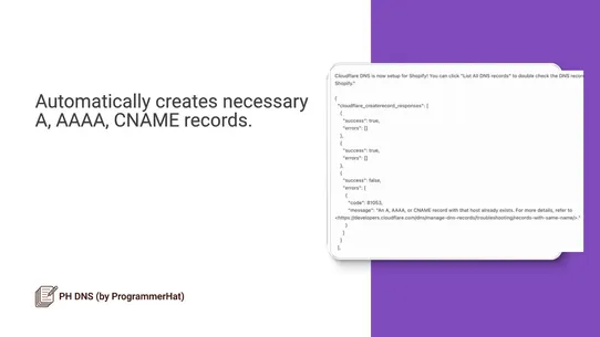 PH Automated DNS records setup screenshot