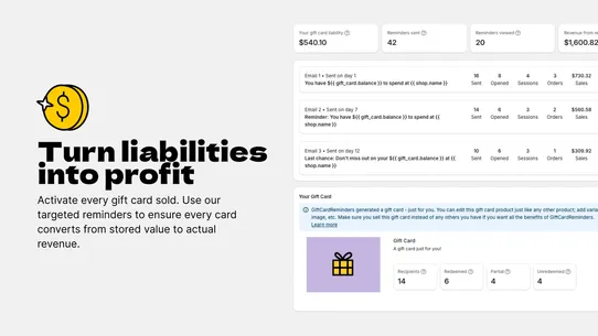 GiftCardReminders: Max revenue screenshot