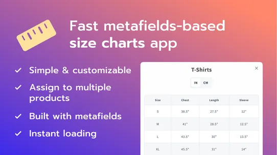 Platmart Size Charts &amp; Guides screenshot