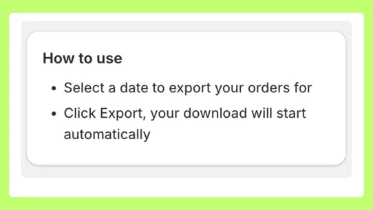 TinyApp Order Metafield Export screenshot