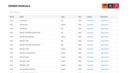 KTM Parts Finder Connector screenshot