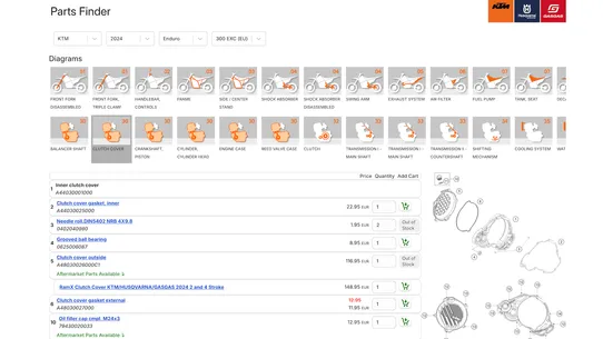 KTM Parts Finder Connector screenshot