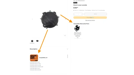 KTM Parts Finder Connector screenshot