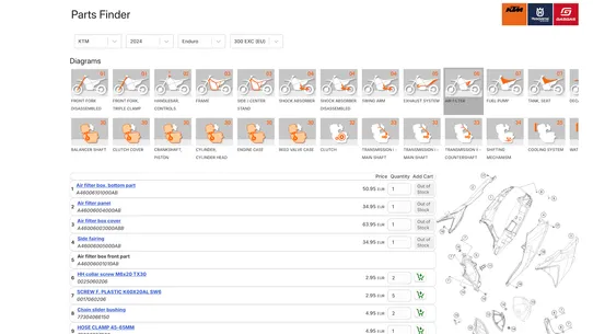 KTM Parts Finder Connector screenshot