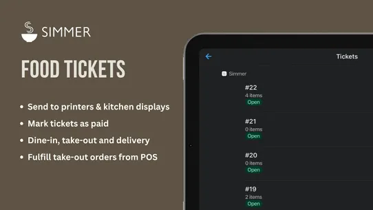 Simmer: Food Service/Cafe POS screenshot