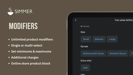 Simmer: Food Service/Cafe POS screenshot