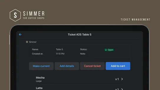 Simmer: Coffee Shop POS screenshot