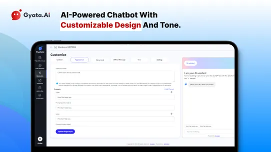 Gyata‑AI Sales &amp; Support Chat screenshot