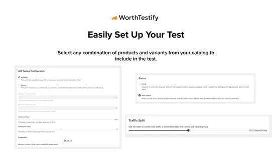 WorthTestify ‑ CRO &amp; A/B Test screenshot