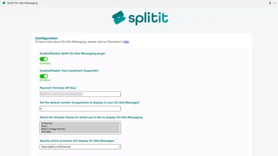 Splitit On‑Site Messaging screenshot