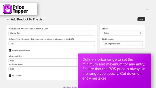 Price Tapper POS screenshot