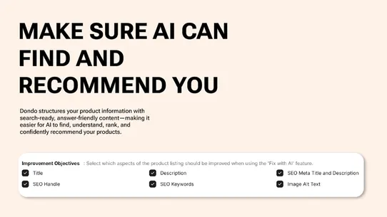 DONDO: AI Product Images + SEO screenshot
