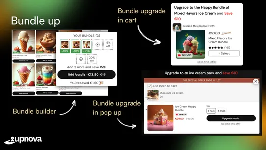 upnova ‑ Bundles, Cart Upsell screenshot