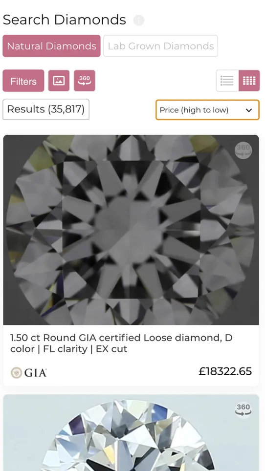 Nivoda ‑ Diamond Search screenshot