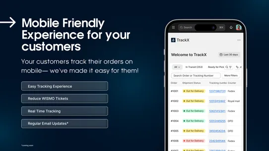 TrackX ‑ Order Tracking screenshot