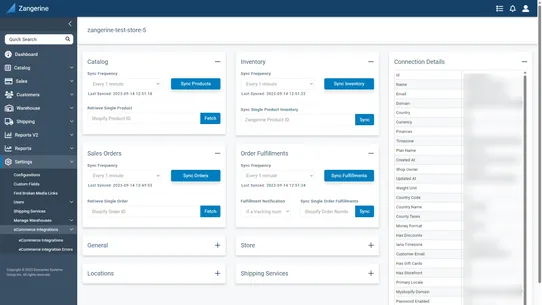 Zangerine WMS Connect screenshot