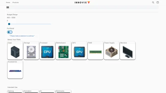 Logik‑ Product Configuration screenshot