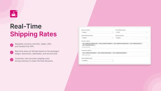 Shipping Rates — MaveShip screenshot