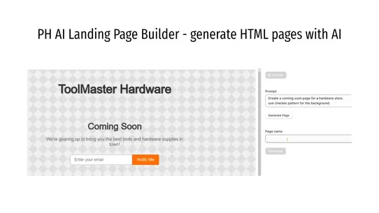 PH AI Landing Page Builder screenshot