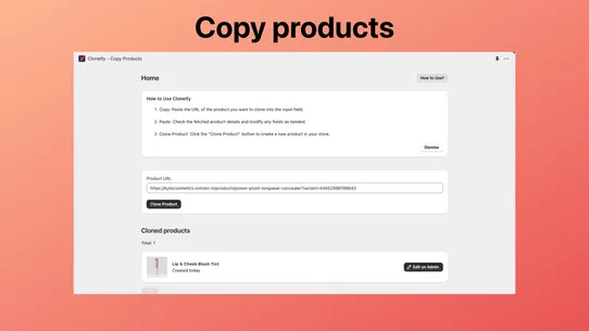 Cloneify ‑ Copy Products screenshot