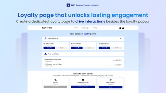 BLOY Loyalty Program Rewards screenshot