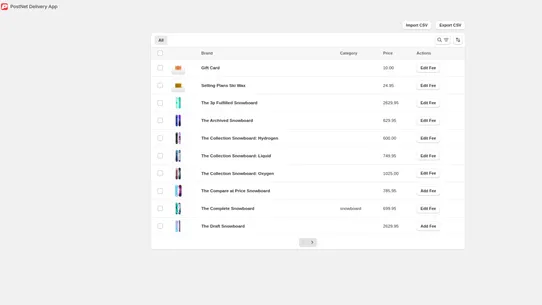 PostNet Delivery Options screenshot