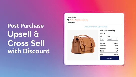 P‑Sell: Post purchase Up Sell screenshot